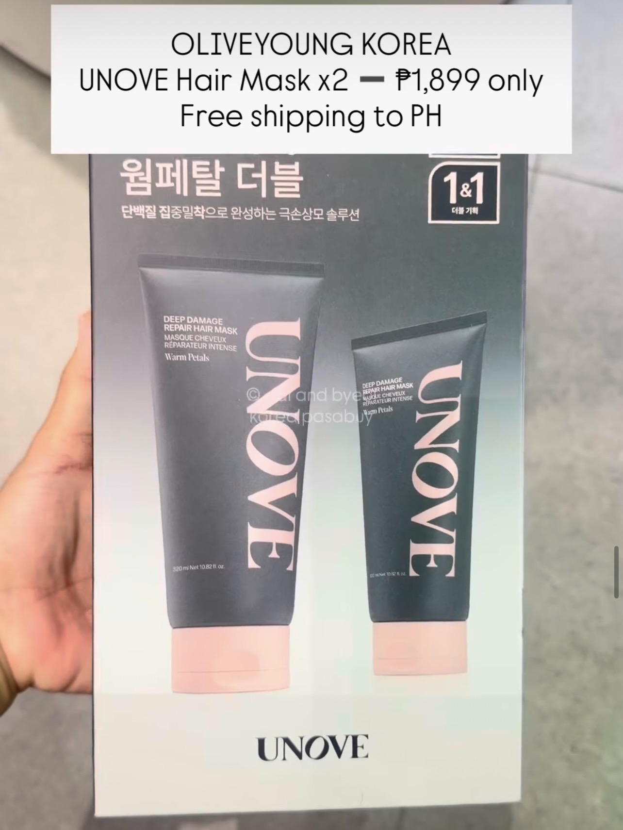 [OLIVEYOUNG] UNOVE Hair Mask x2