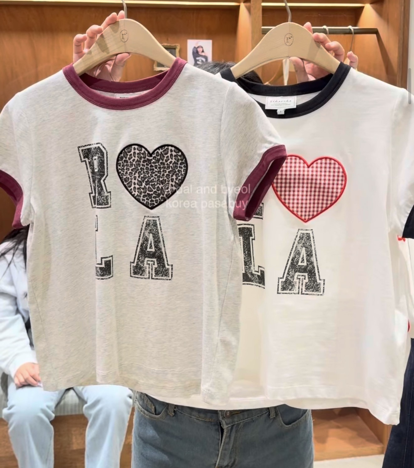 [ROLAROLA] I Love Rola Patchwork Ringer Shirt - White